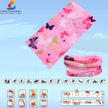 LSB-0249 Ningbo Lingshang 100% polyester en plein air tube à colloir multifonctionnel sans couture fille écharpe magique